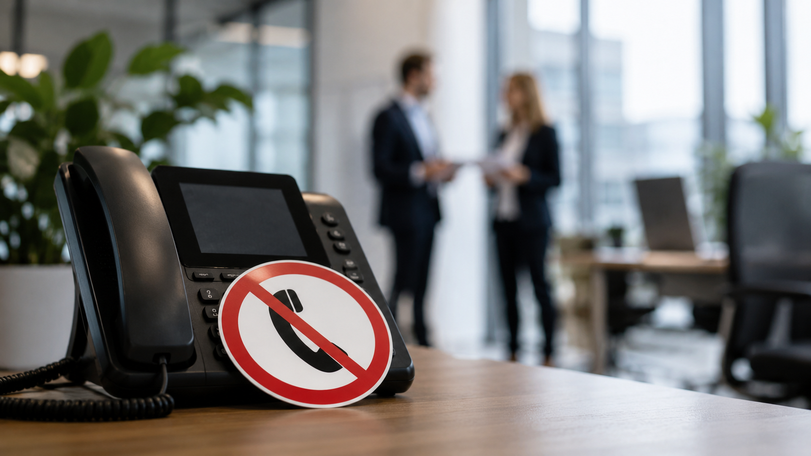 Zakelijke telefoon met verbodsteken als symbool voor strengere telemarketingregels voor zzp’ers sinds 1 juli 2026